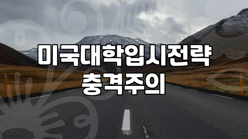 미국 명문대 준비할 때 현실적으로 챙겨야 하는 것들